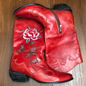 Boho rose cowgirl boots